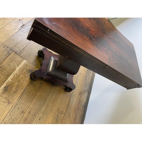 942 - A 19th century mahogany folding card table, 93 cm wide