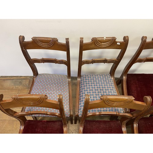 984 - A set of six Regency style mahogany bar back dining chairs