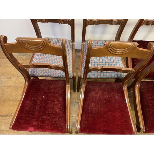 984 - A set of six Regency style mahogany bar back dining chairs