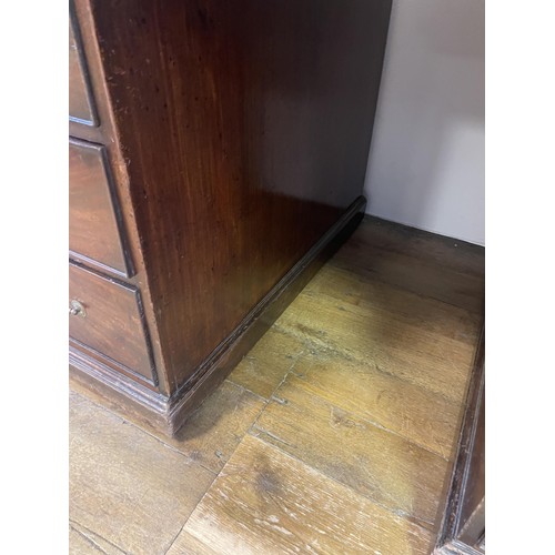 1028 - A mahogany pedestal desk, the inset top above nine drawers, 126 cm wide