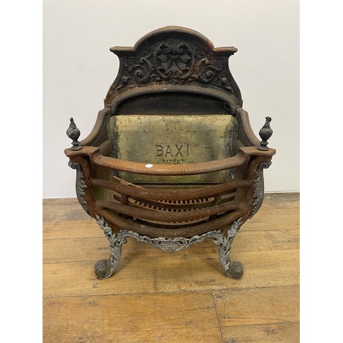 995 - A metal fire basket, of bombe form, 48 cm wide