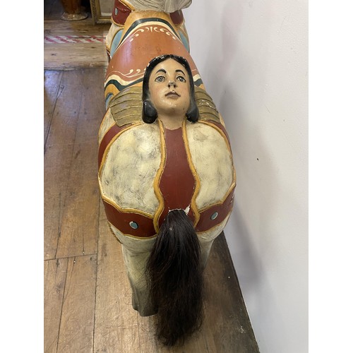 761 - A painted carousel type horse, 127 cm high