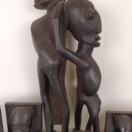 823 - Assorted carved wood African figures (11)