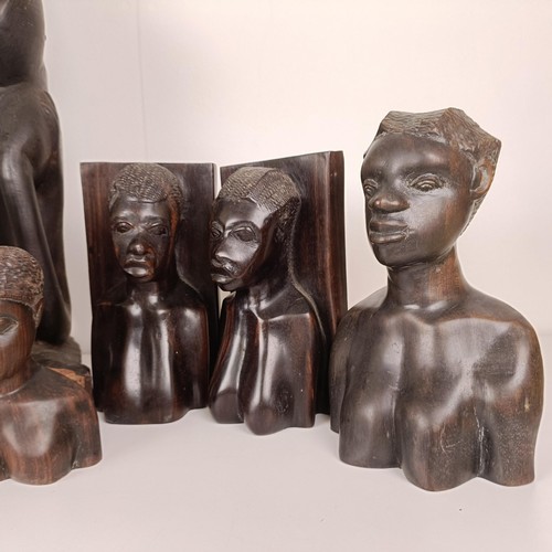 823 - Assorted carved wood African figures (11)