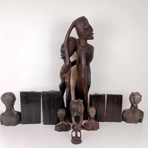 823 - Assorted carved wood African figures (11)