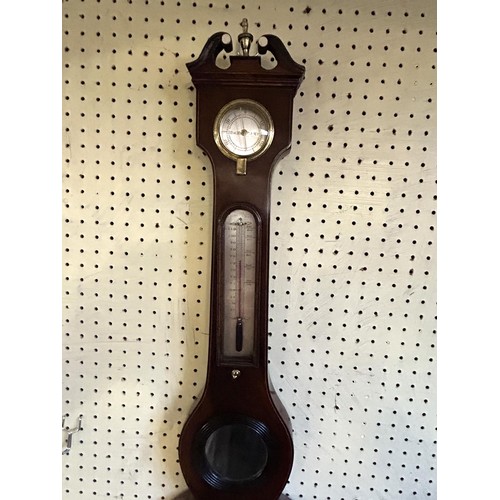 917 - A mahogany wheel barometer