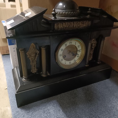 831 - A pogo stick, a slate mantel clock, assorted ceramics and other items (qty)
Provenance: Sold on beha... 