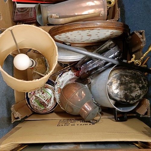 835 - Assorted items, including copper (4 boxes)