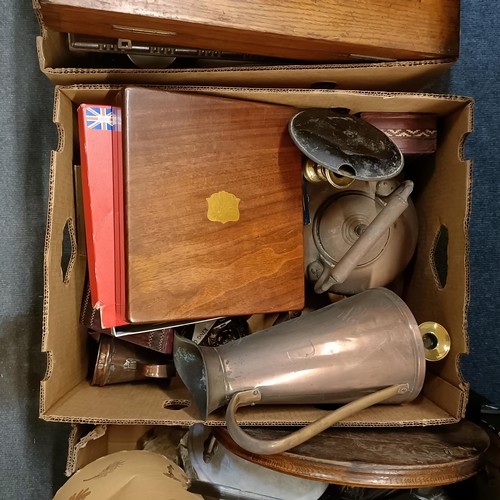 835 - Assorted items, including copper (4 boxes)