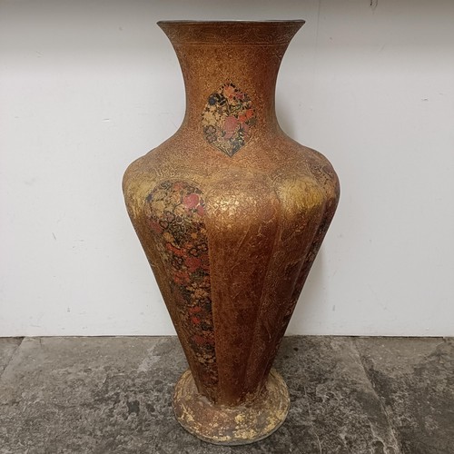 854 - A large Kashmiri vase, decorated flowers, 100 cm high