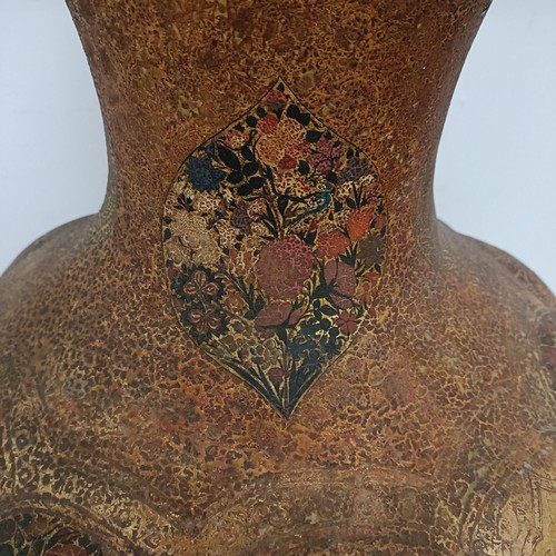 854 - A large Kashmiri vase, decorated flowers, 100 cm high