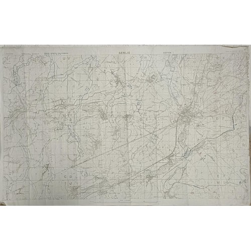 49 - A group of France WWI maps, including Bray sur Somme and Amiens, all unframed