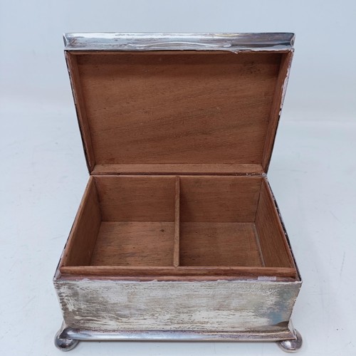 1127 - An Edward VII silver cigar box, Birmingham 1909, 13 cm wide