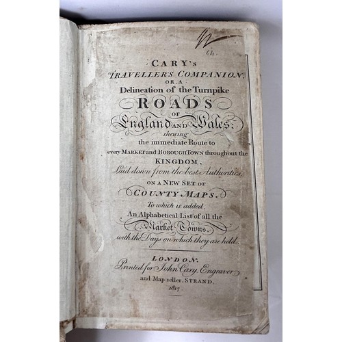 9 - Cary’s Itinerary, 1817, by John Cary, half-bound in leather with marbled paper covers
Provenance: Fr... 