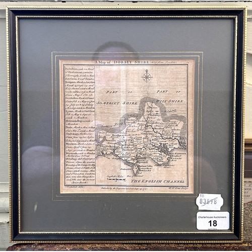 18 - Badeslade & Toms, map of Dorset 1742, 15.5 x 15.5 cm
Provenance: From the collection of David Beaton... 