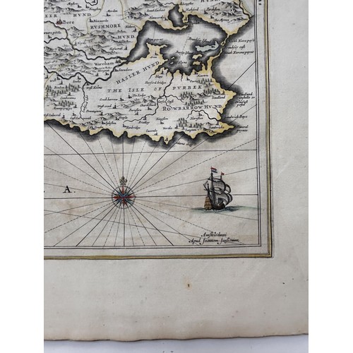 22 - Jan Jansson, map of Dorset, 1650, 49.5 x 58 cm
Provenance: From the collection of David Beaton, loca... 