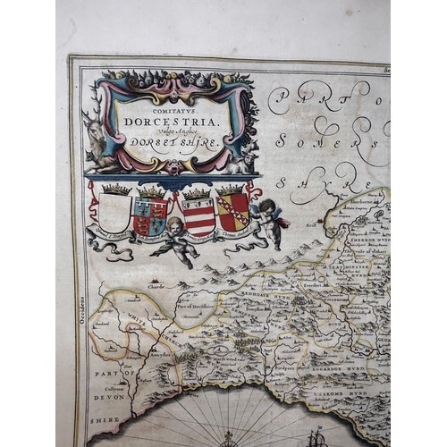 22 - Jan Jansson, map of Dorset, 1650, 49.5 x 58 cm
Provenance: From the collection of David Beaton, loca... 