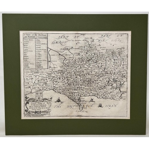 23 - Richard Blome, map of Dorset, 1671, 26 x 33 cm
Provenance: From the collection of David Beaton, loca... 