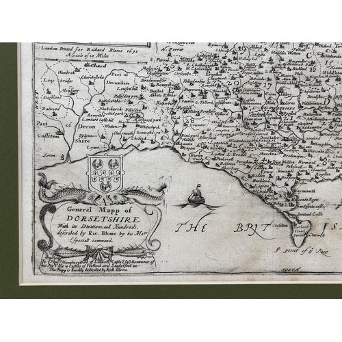 23 - Richard Blome, map of Dorset, 1671, 26 x 33 cm
Provenance: From the collection of David Beaton, loca... 