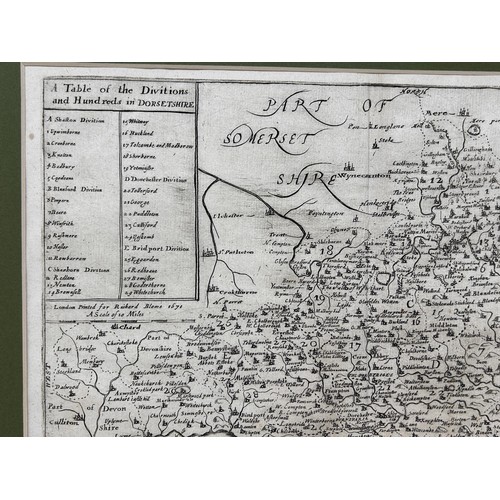 23 - Richard Blome, map of Dorset, 1671, 26 x 33 cm
Provenance: From the collection of David Beaton, loca... 