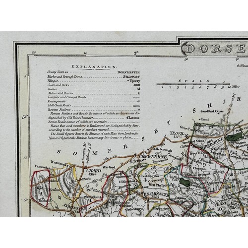 25 - Map of Dorset, J Roper engraver, pub. Vernor & Hood 1805, frontispiece map in Beauties of England & ... 