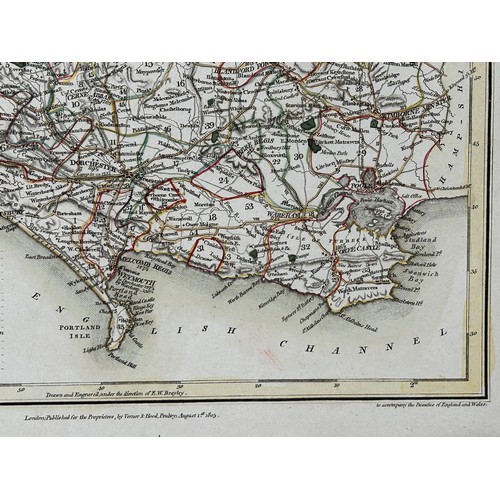 25 - Map of Dorset, J Roper engraver, pub. Vernor & Hood 1805, frontispiece map in Beauties of England & ... 