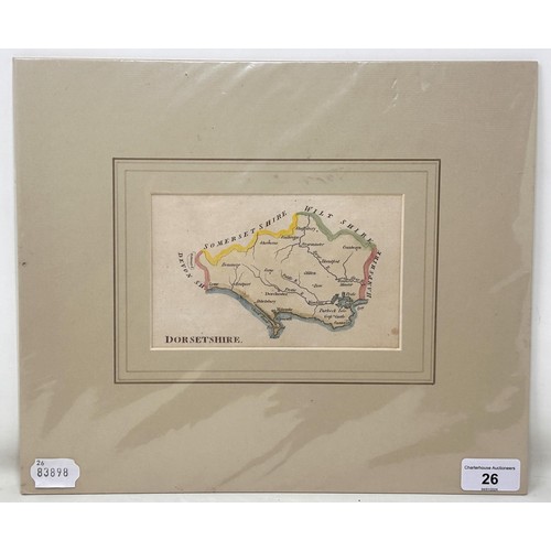 26 - John Aiken, map of Dorset, 1800, 10 x 6 cm
Provenance: From the collection of David Beaton, local hi... 