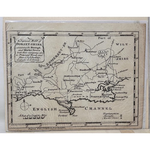 30 - John Cowley, map of Dorset, 1744, 15 x 19 cm
Provenance: From the collection of David Beaton, local ... 