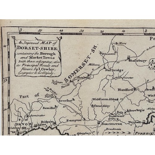 30 - John Cowley, map of Dorset, 1744, 15 x 19 cm
Provenance: From the collection of David Beaton, local ... 