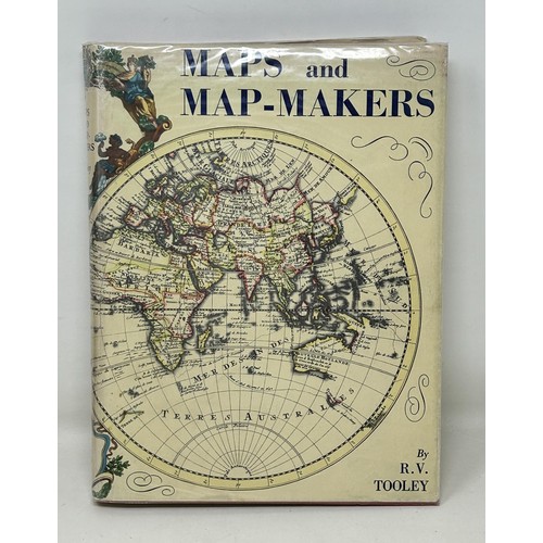 37 - Tooley (R.V), Maps and Map-Makers, Batsford, fourth impression, 1962, bound in orange linen on board... 