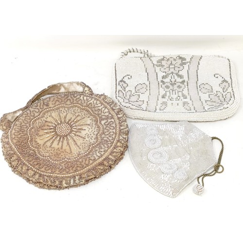 369 - A 1920s beadwork handbag, another, and a purse (3)