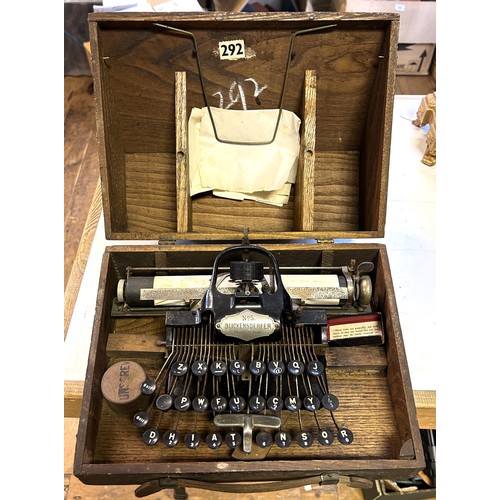 504 - A late 19th/early 20th Blickensderfer No 5 typewriter, in a wooden case