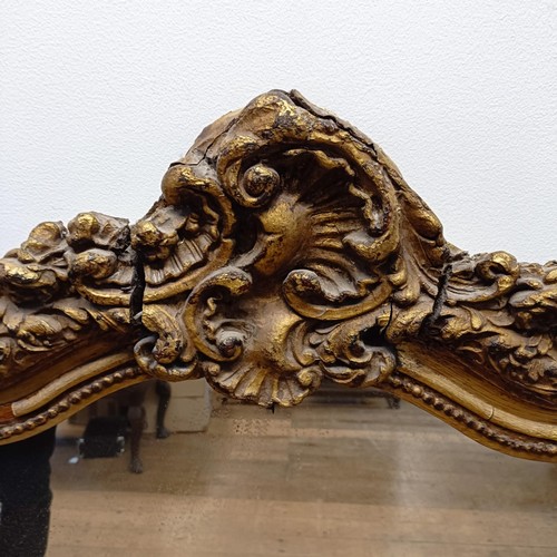 746 - A gilt gesso rococo style pier mirror, 125 x 78 cm