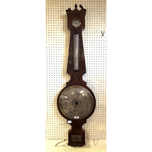 730 - A wheel barometer, in a mahogany case, 110 cm high