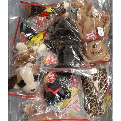 586 - A TY Princess Diana beanie baby, a buddy, and other assorted TY beanie babies (4 boxes)