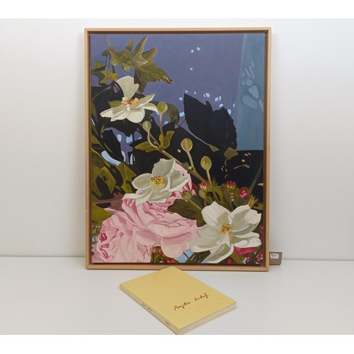 152 - Anjelica Aschoff, still life of flowers, oil on canvas, 80 x 60 cm, signed verso, and a catalogue of... 