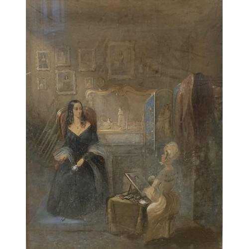 176 - Attributed to Miss La Creevy, Kate Nickleby from Dickens' Nicholas Nickleby, watercolour, 54 x 43 cm