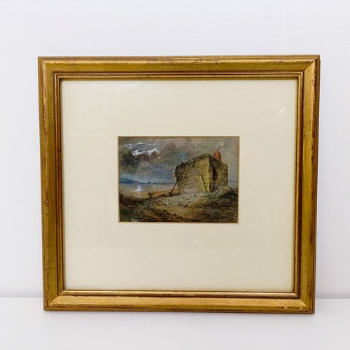 211 - 19th century, English school, study of a ruin, wash, 12 x 13 cm, and early 20th century, English sch... 