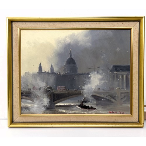 216 - Marcus Ford (British 1914-1989), Looking towards St Pauls, oil on canvas, signed, 34 x 44 cm