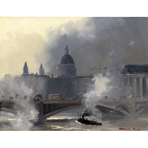 216 - Marcus Ford (British 1914-1989), Looking towards St Pauls, oil on canvas, signed, 34 x 44 cm