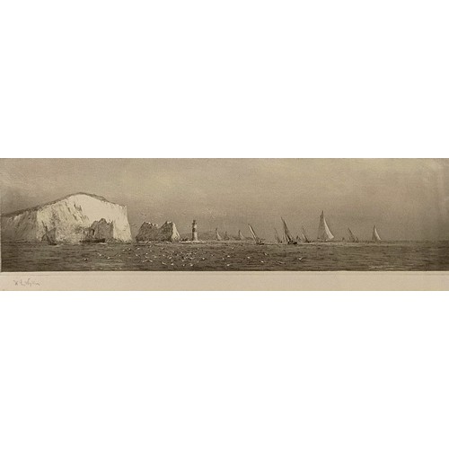 221 - William Lionel Wyllie (British 1851-1931), The Needles, etching, signed in pencil, 10 x 35 cm