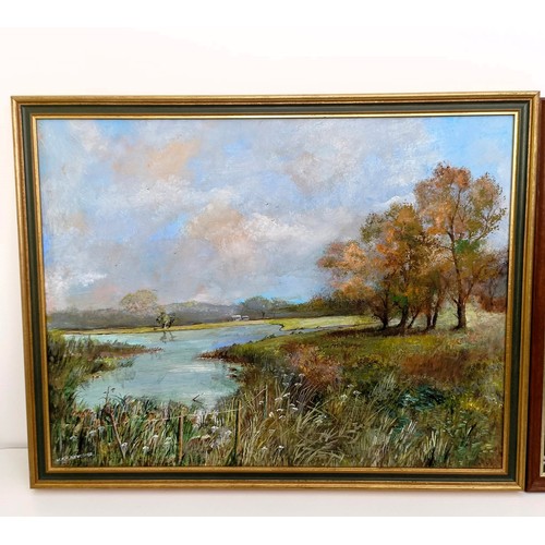 157 - W H R Newcombe, Sherborne landscape with a bridge, oil on board,  signed and dated '79, 50 x 66 cm, ... 