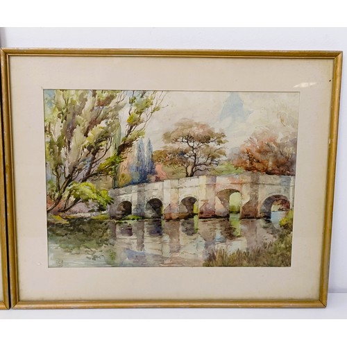 170 - Attributed to George Farquhar Pennington (Cornish 1872-1961), river scene, watercolour, 28 x 36 cm, ... 