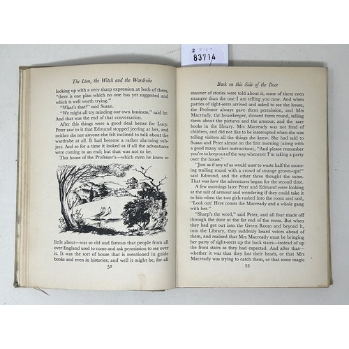 85 - Lewis (C S),  The Lion, The Witch and The Wardrobe, Geoffrey Bles, 1950, green cloth, spine faded, b... 