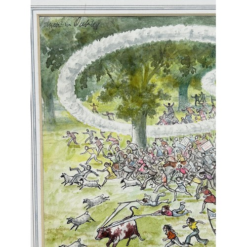 102 - Graham Oakley (British 1928-2022), The Lord Mayor, crowd and animals running away from a loose rocke... 