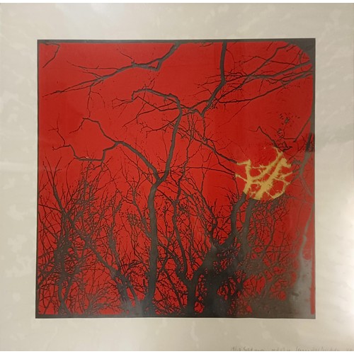 287 - Jennifer Joan Dikson (British b 1936) limited edition print, Gold Moon Red Sky, 19/50, signed in pen... 