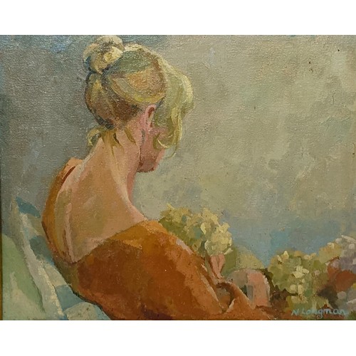 289 - N Longman, contemplation, oil on canvas, 25 x 30 cm