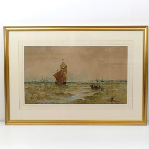 161 - Thomas Bush Hardy, French Coast, watercolour, signed, inscribed and dated 1896, 29 x 53 cm