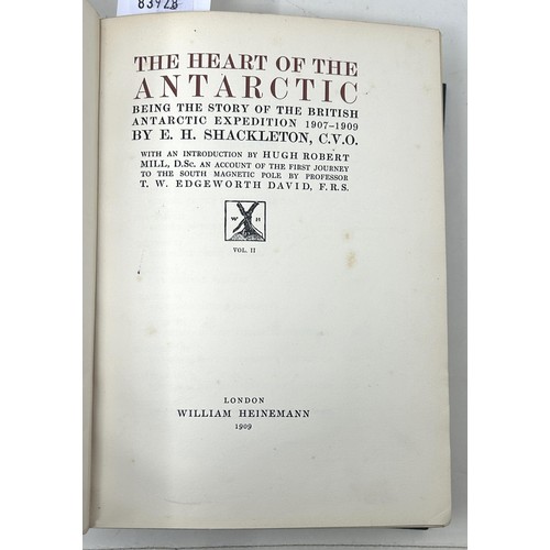 95 - Shackleton (Ernest H) The Heart Of The Antarctic, 1909, 2 vols., rebound (2)