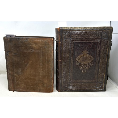 44 - The Holy Bible (Baskerville), 1788, brushed calf, some repairs, later spine, and The Self Interpreti... 